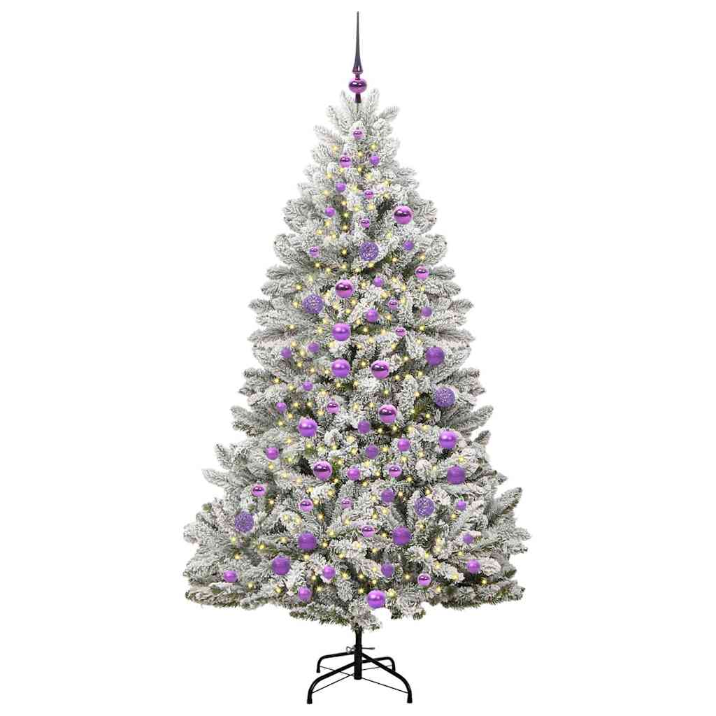 Mű karácsonyfa 300 LED-del Zöld és Fehér 180 cm PVC és fém