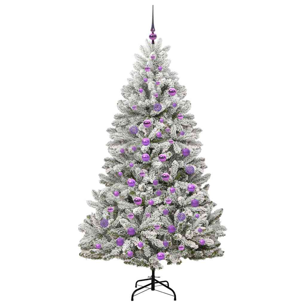 Mű karácsonyfa 300 LED-del Zöld és Fehér 180 cm PVC és fém