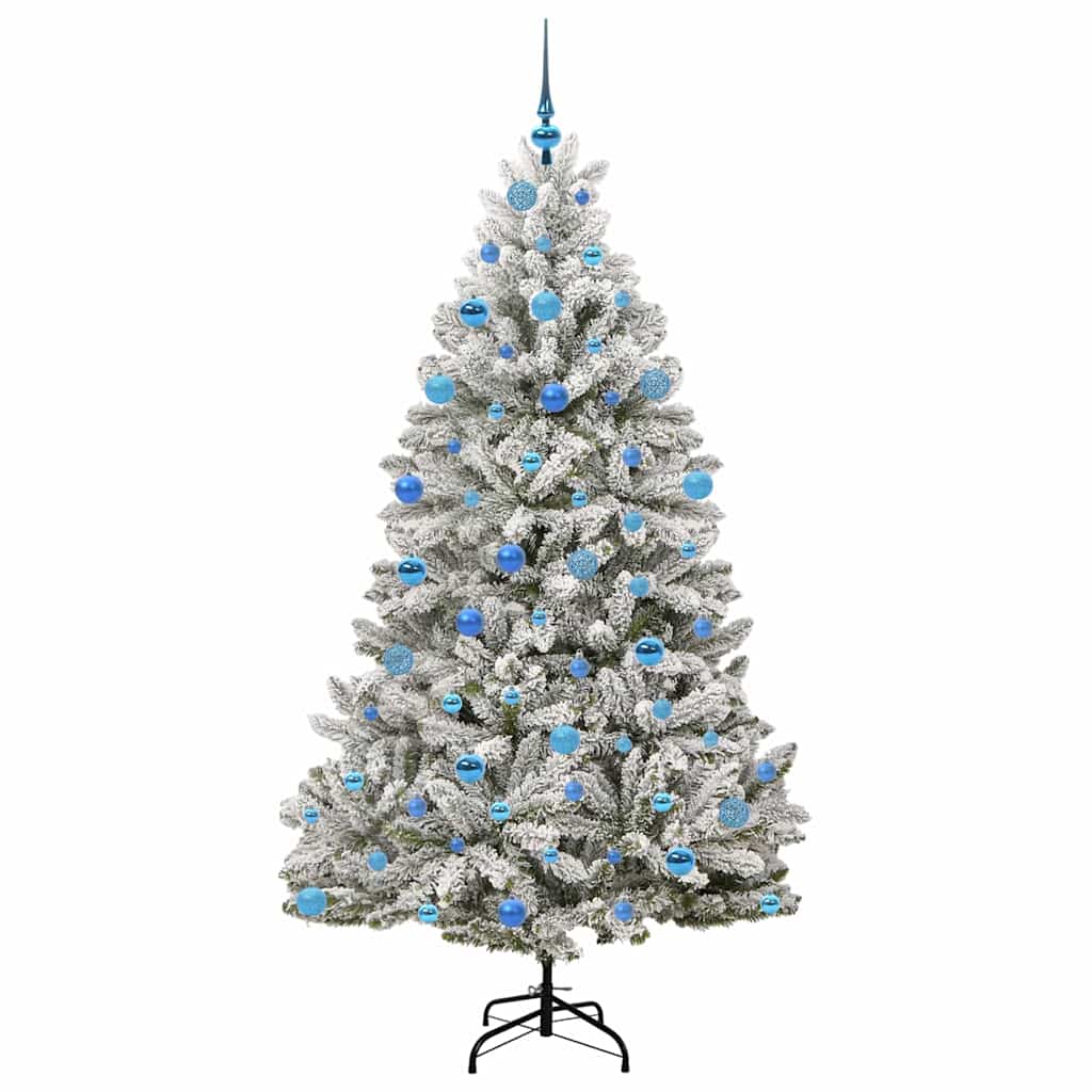 Mű karácsonyfa 300 LED-del Zöld és Fehér 180 cm PVC és fém