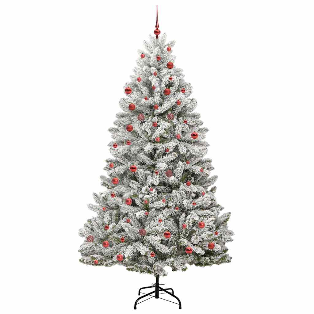 Mű karácsonyfa 300 LED-del Zöld és Fehér 210 cm PVC és fém
