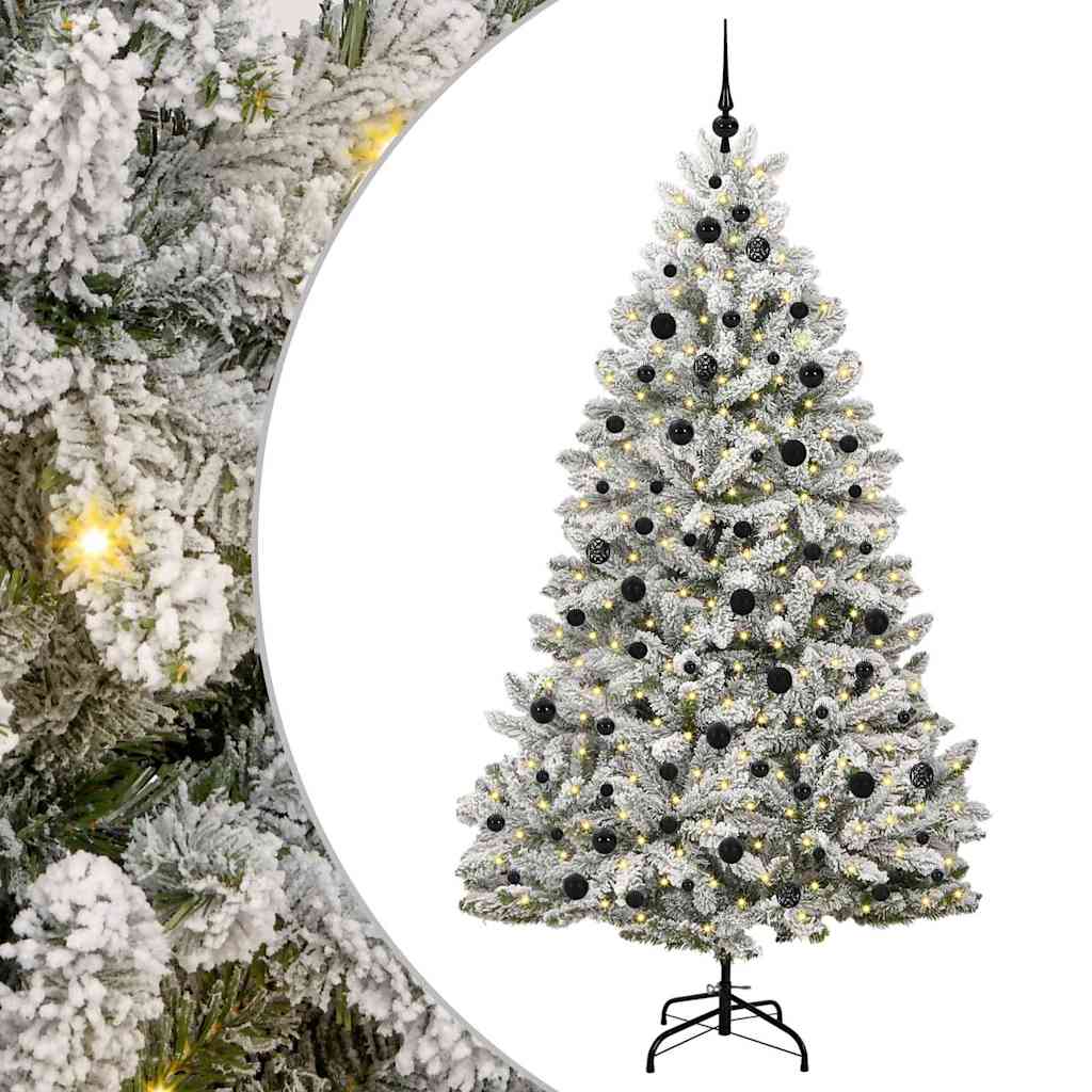 Mű karácsonyfa 300 LED-del Zöld és Fehér 210 cm PVC és fém