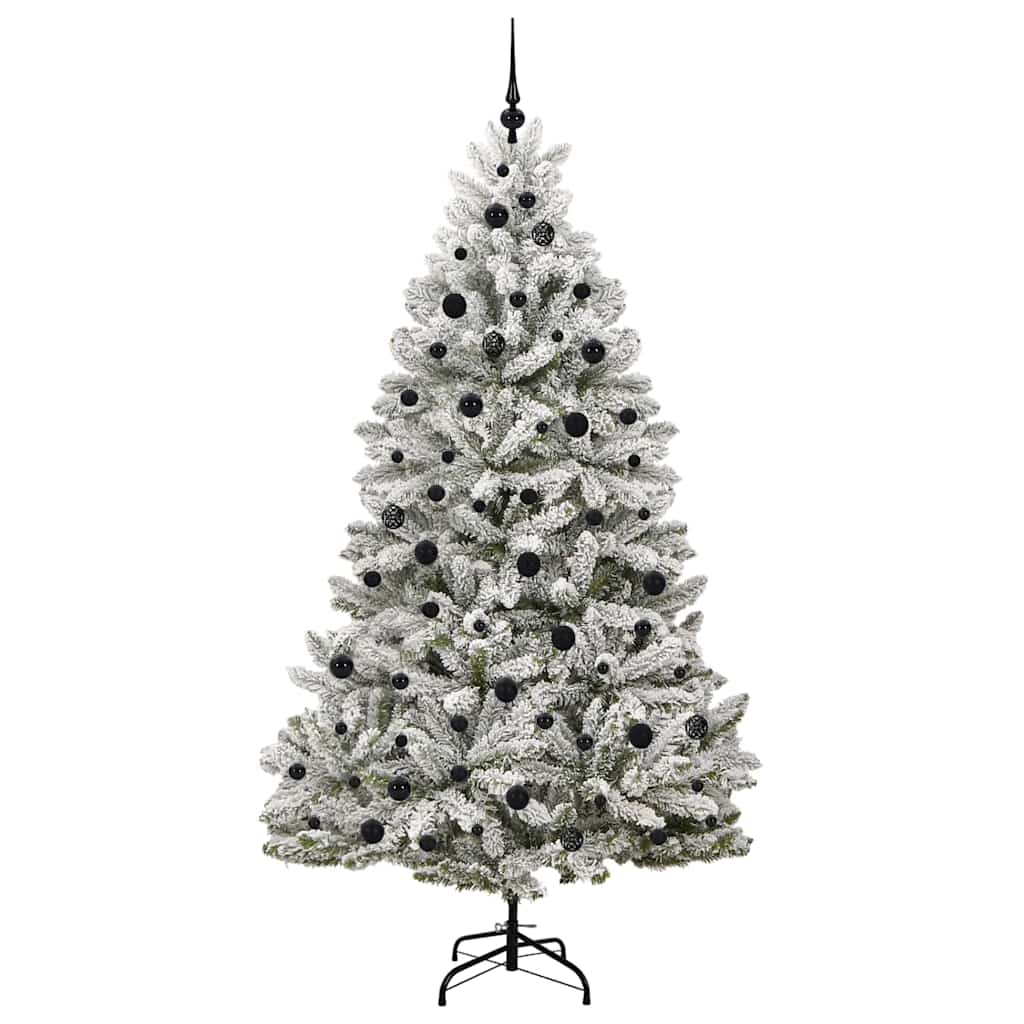 Mű karácsonyfa 300 LED-del Zöld és Fehér 210 cm PVC és fém