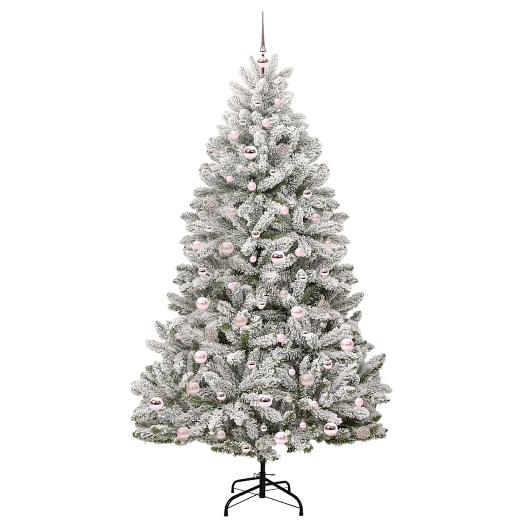 Mű karácsonyfa 300 LED-del Zöld és Fehér 210 cm PVC és fém