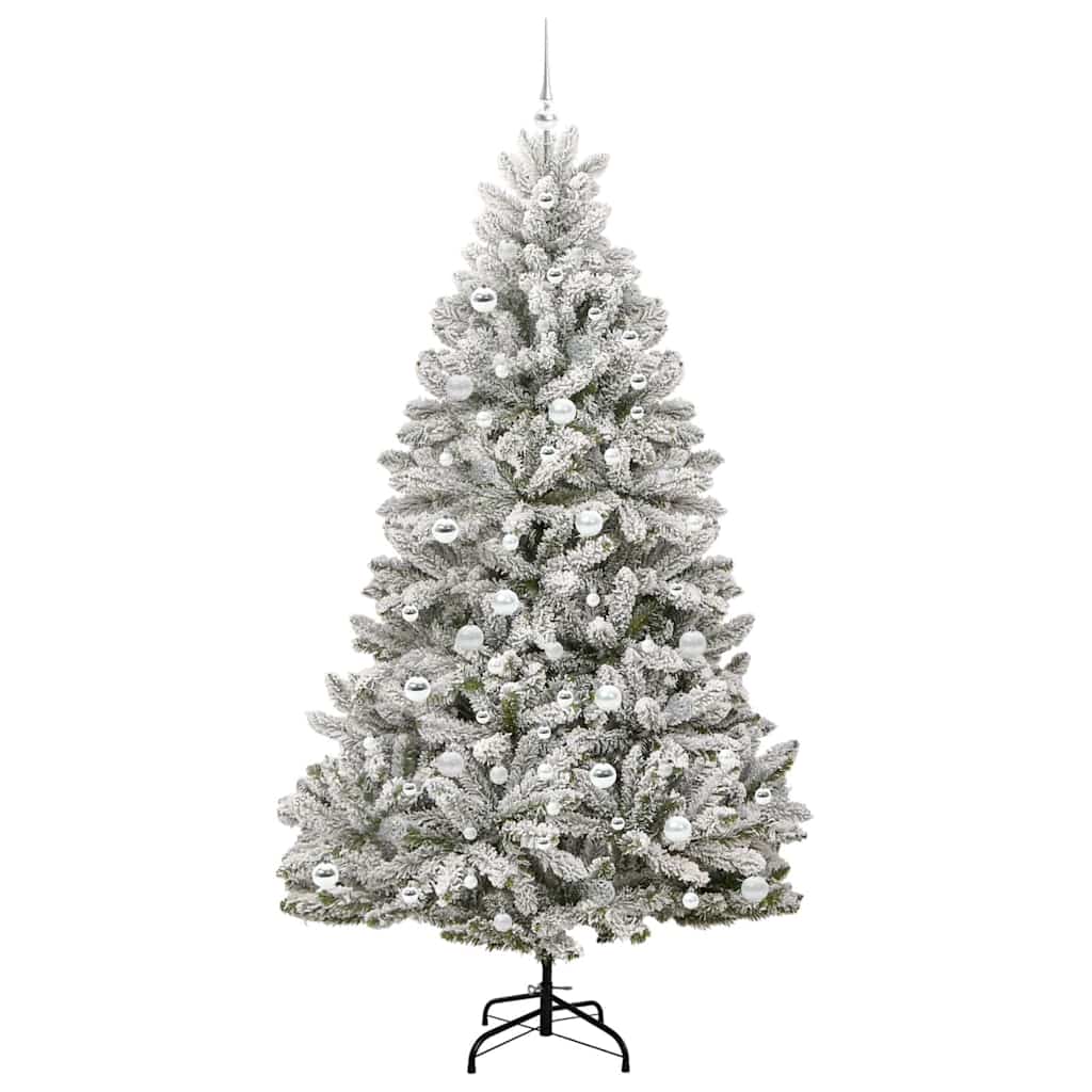 Mű karácsonyfa 300 LED-del Zöld és Fehér 210 cm PVC és fém