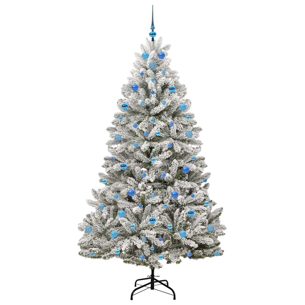 Mű karácsonyfa 300 LED-del Zöld és Fehér 210 cm PVC és fém