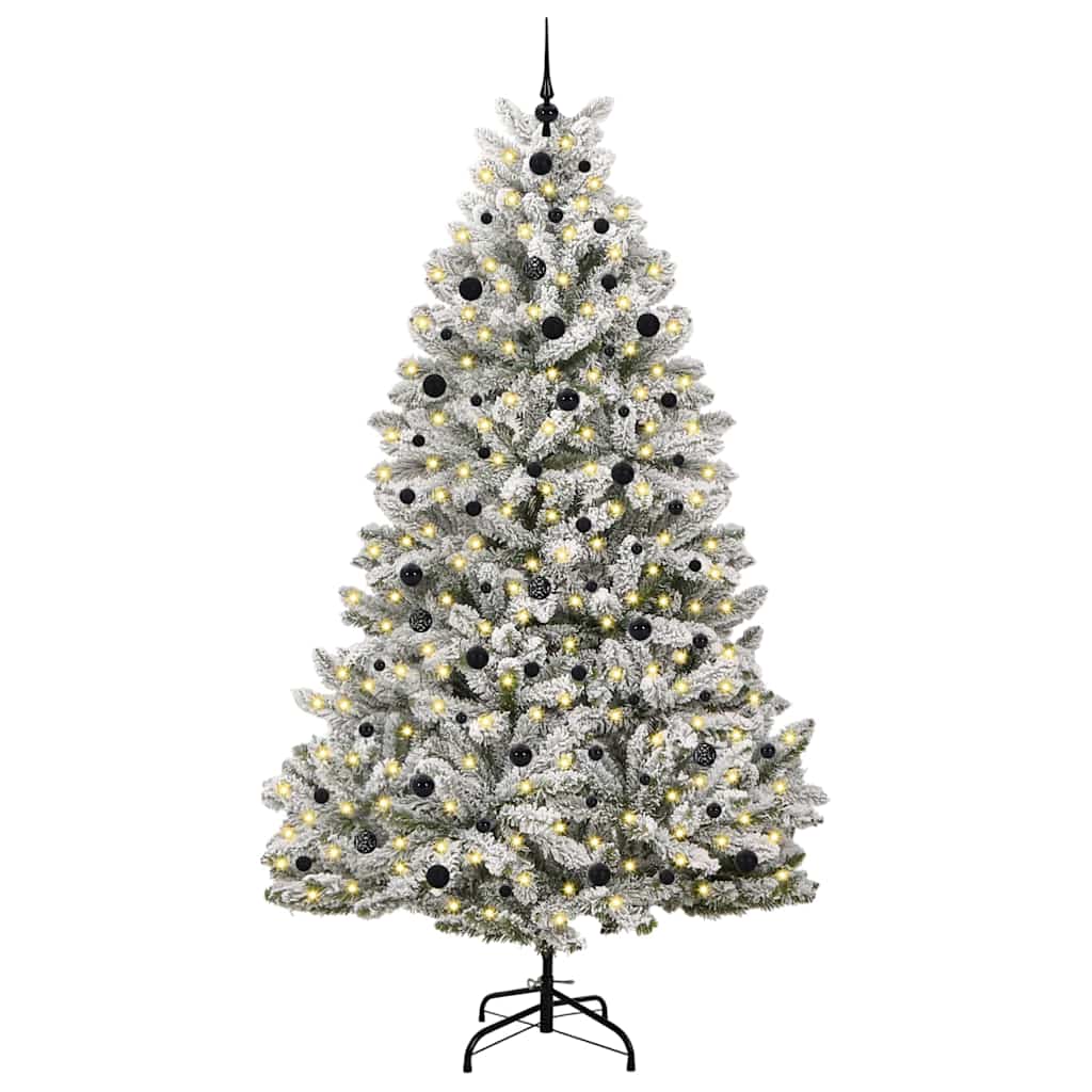 Mű karácsonyfa 300 LED-del Zöld és Fehér 240 cm PVC és fém