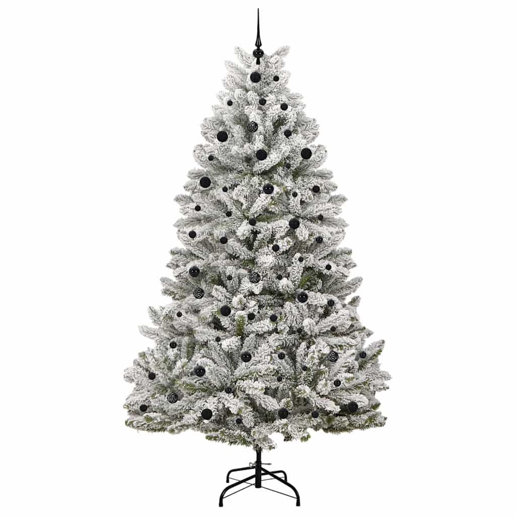 Mű karácsonyfa 300 LED-del Zöld és Fehér 240 cm PVC és fém