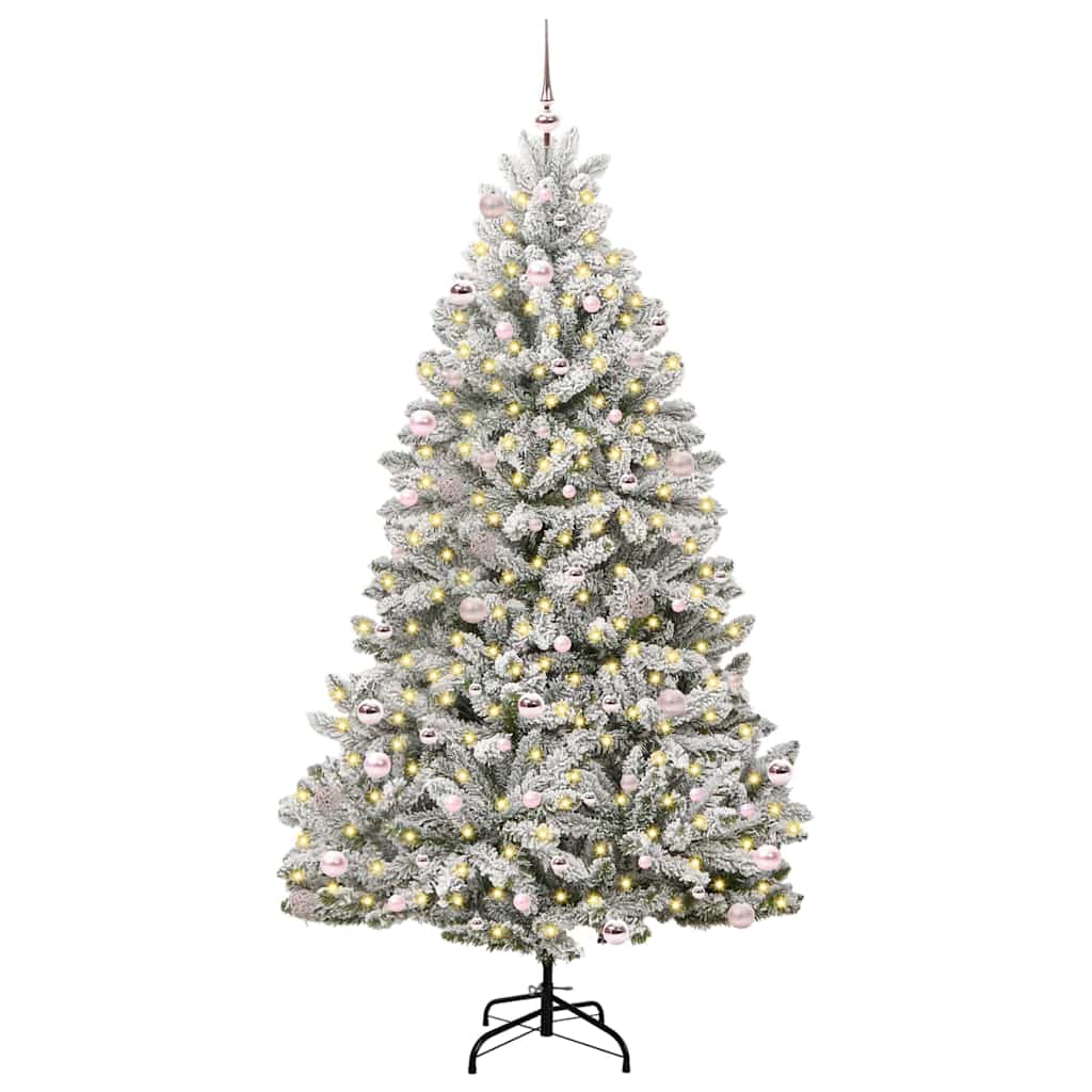 Mű karácsonyfa 300 LED-del Zöld és Fehér 240 cm PVC és fém