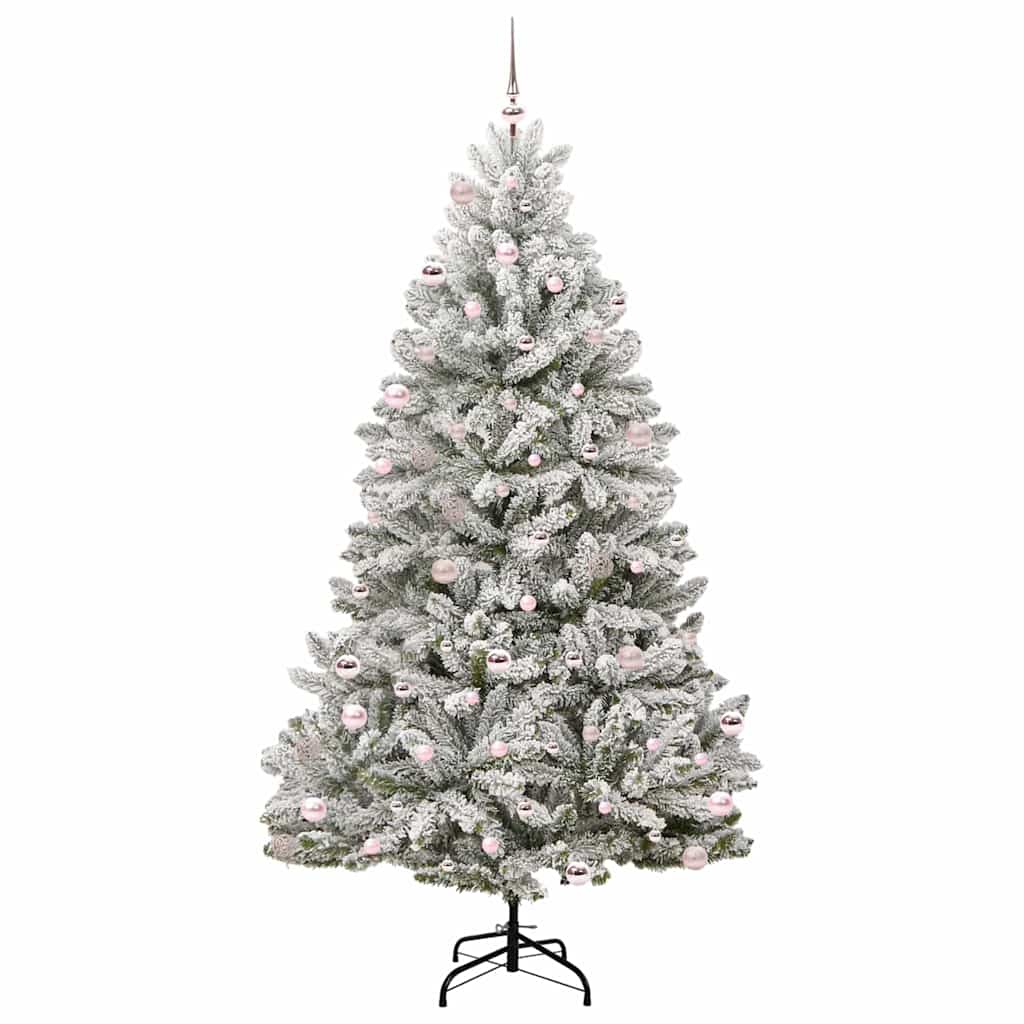 Mű karácsonyfa 300 LED-del Zöld és Fehér 240 cm PVC és fém