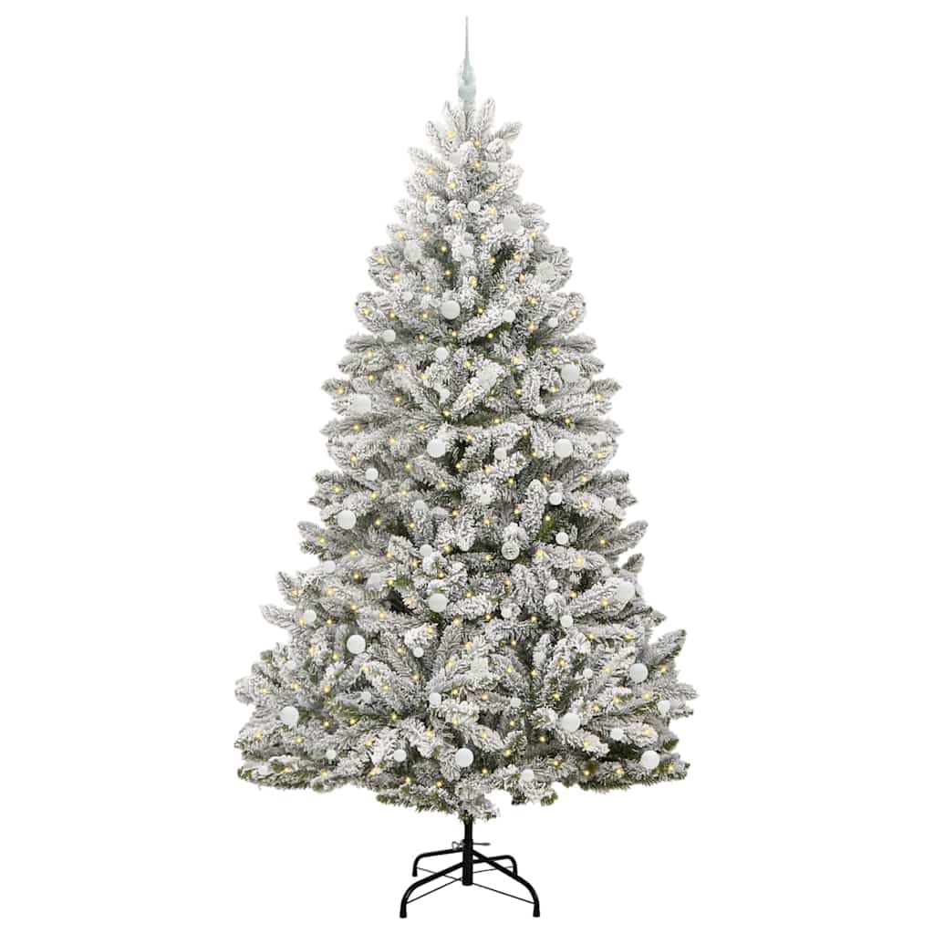 Mű karácsonyfa 300 LED-del Zöld és Fehér 240 cm PVC és fém
