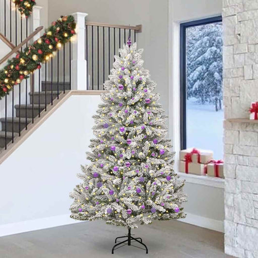 Mű karácsonyfa 300 LED-del Zöld és Fehér 240 cm PVC és fém