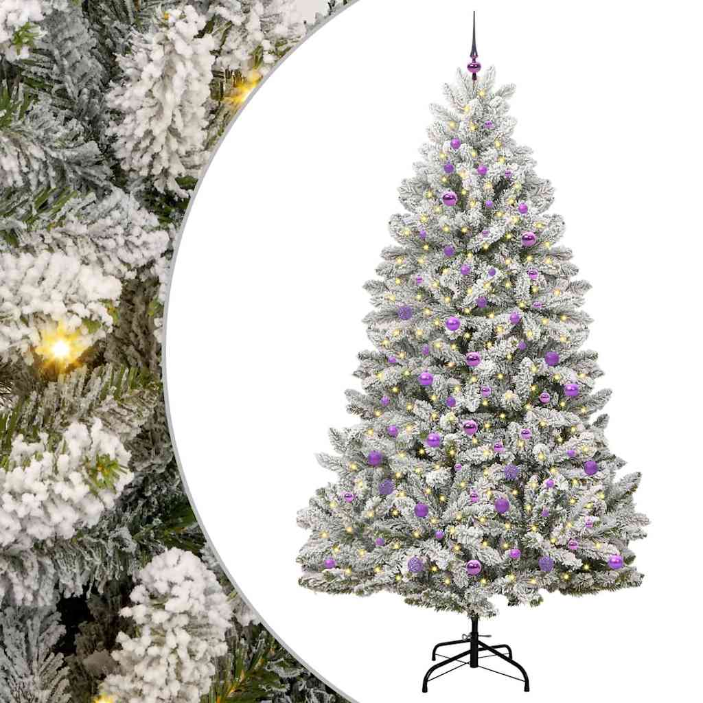 Mű karácsonyfa 300 LED-del Zöld és Fehér 240 cm PVC és fém