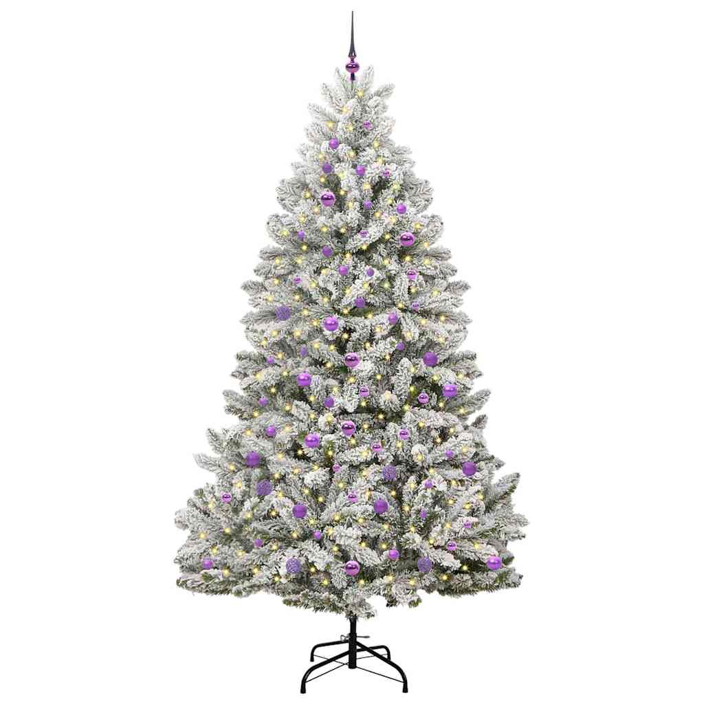 Mű karácsonyfa 300 LED-del Zöld és Fehér 240 cm PVC és fém
