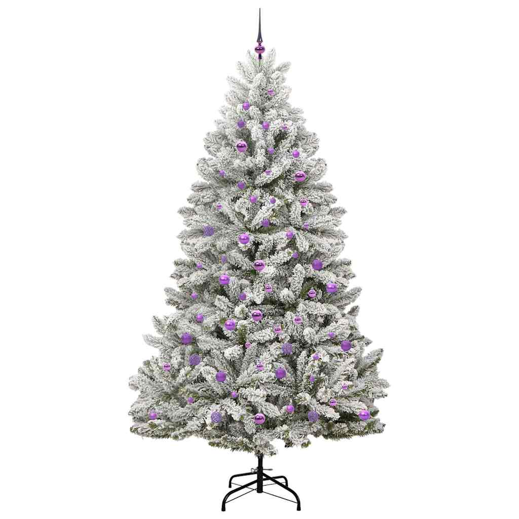 Mű karácsonyfa 300 LED-del Zöld és Fehér 240 cm PVC és fém