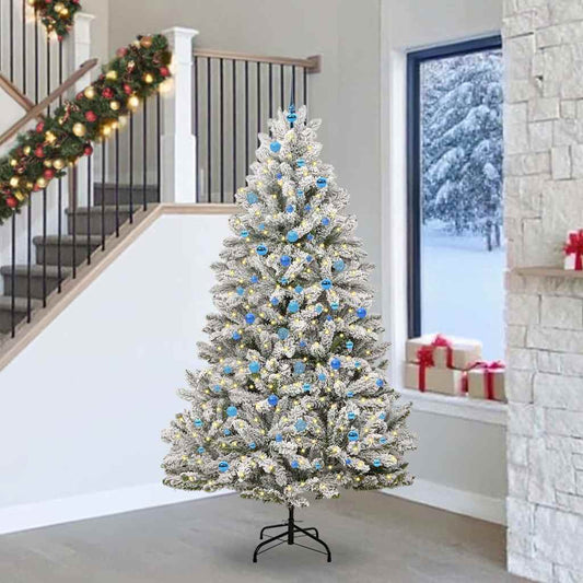 Mű karácsonyfa 300 LED-del Zöld és Fehér 240 cm PVC és fém