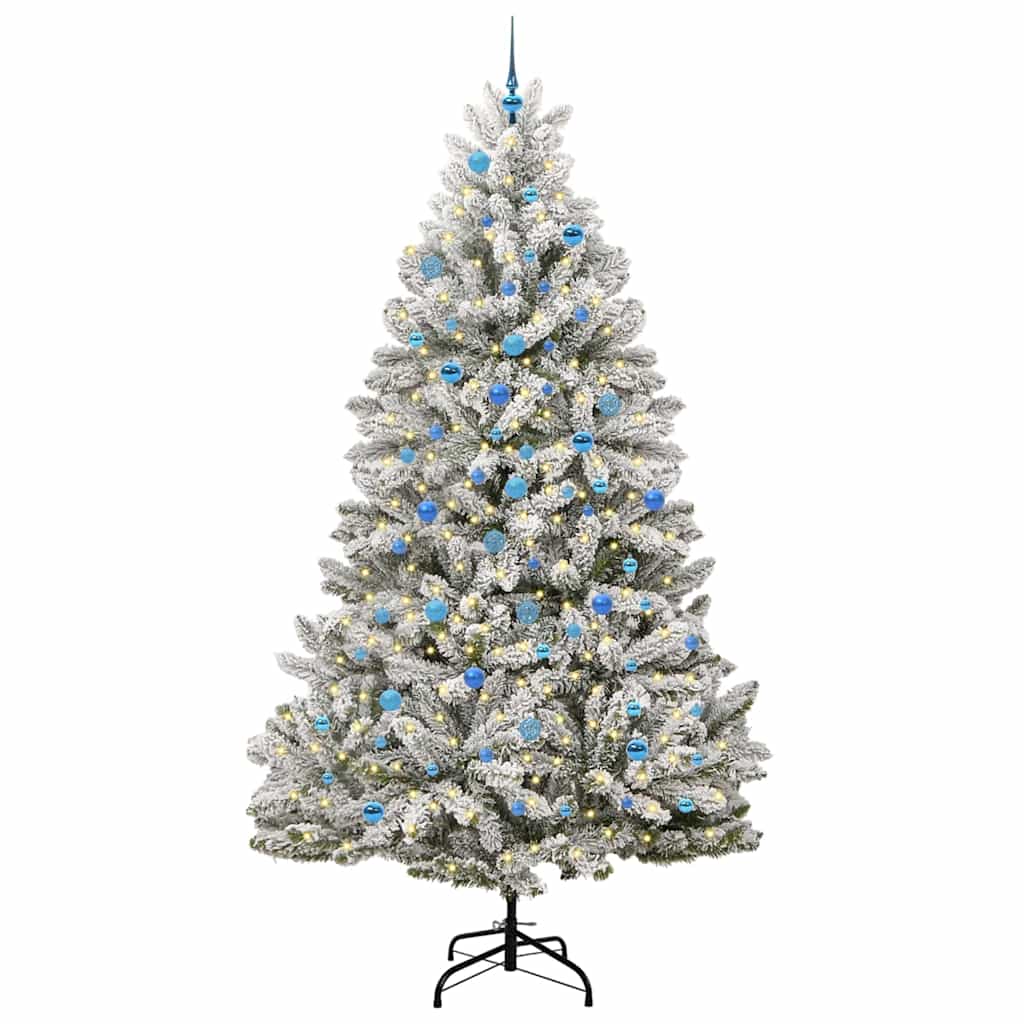 Mű karácsonyfa 300 LED-del Zöld és Fehér 240 cm PVC és fém
