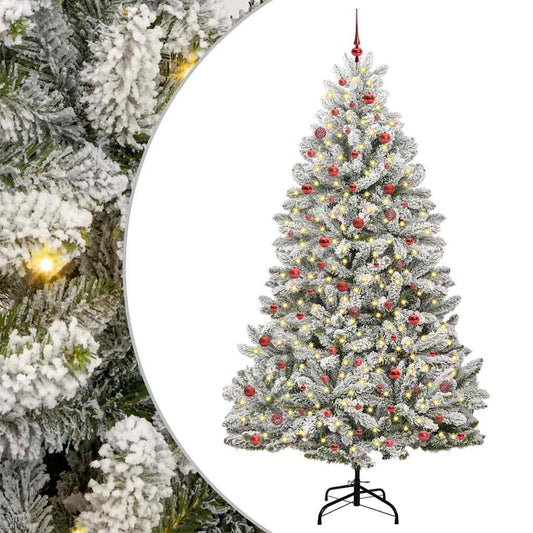 Mű karácsonyfa 300 LED-del Zöld és Fehér 270 cm PVC és fém