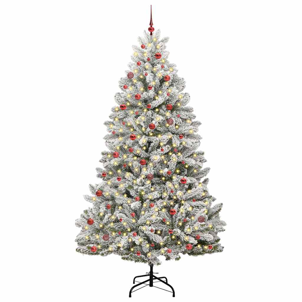 Mű karácsonyfa 300 LED-del Zöld és Fehér 270 cm PVC és fém