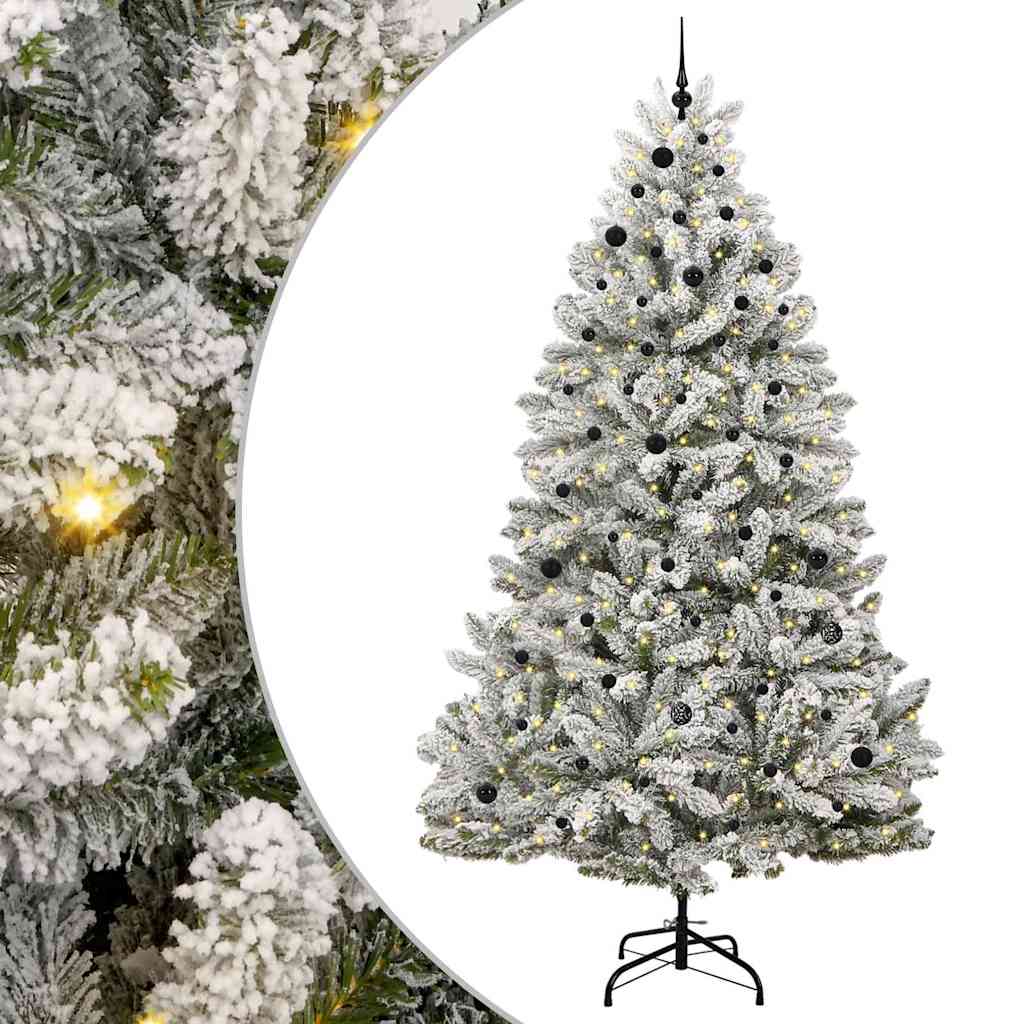 Mű karácsonyfa 300 LED-del Zöld és Fehér 270 cm PVC és fém