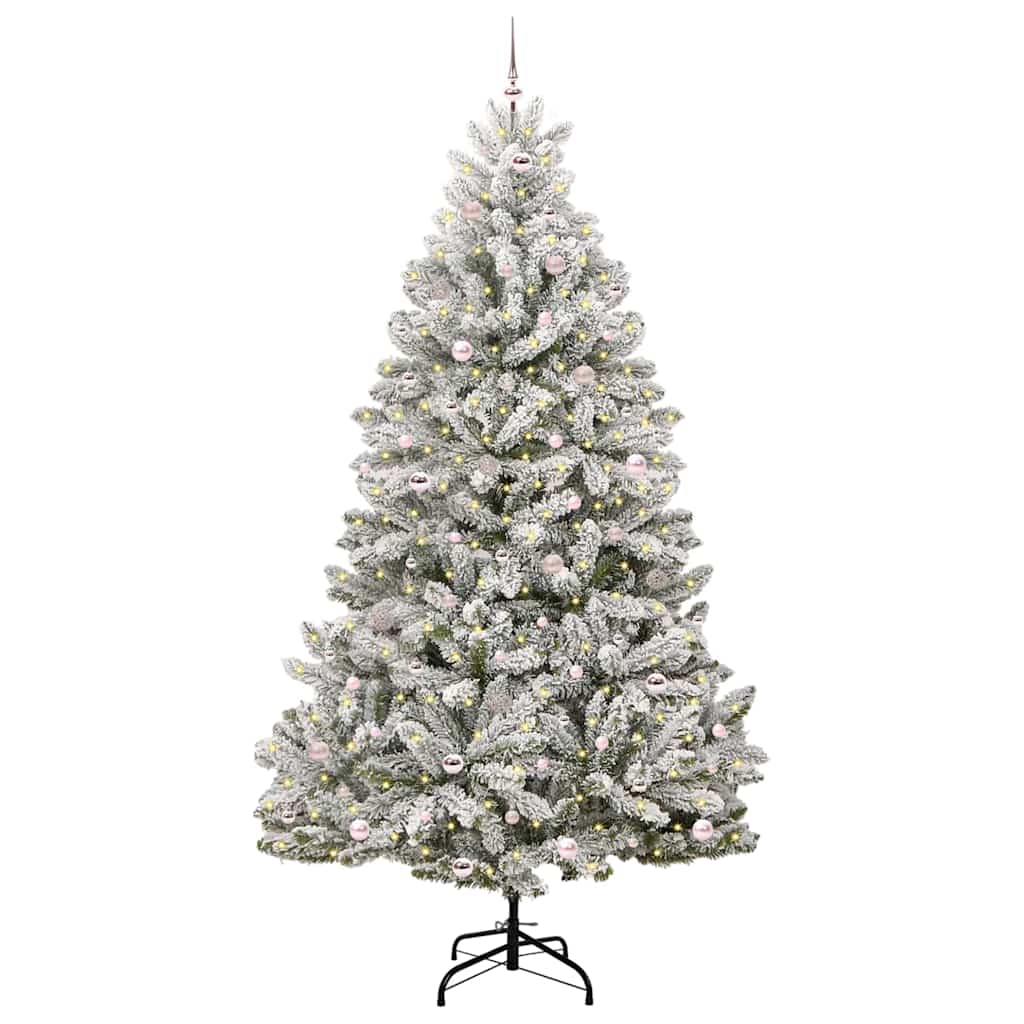 Mű karácsonyfa 300 LED-del Zöld és Fehér 270 cm PVC és fém