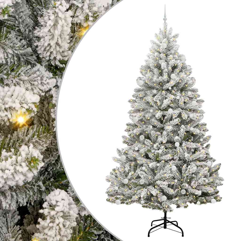 Mű karácsonyfa 300 LED-del Zöld és Fehér 270 cm PVC és fém