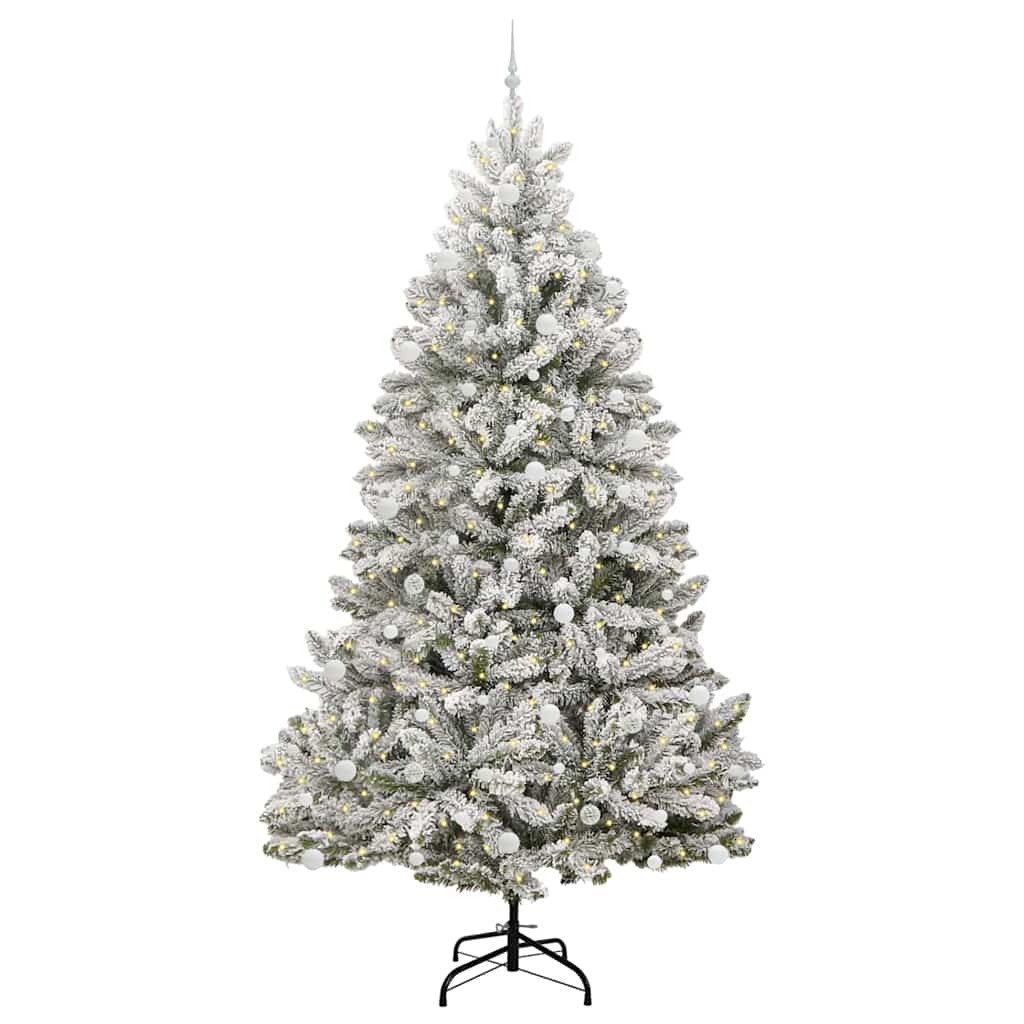 Mű karácsonyfa 300 LED-del Zöld és Fehér 270 cm PVC és fém