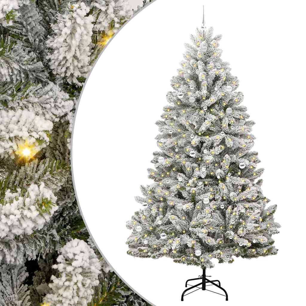 Mű karácsonyfa 300 LED-del Zöld és Fehér 270 cm PVC és fém