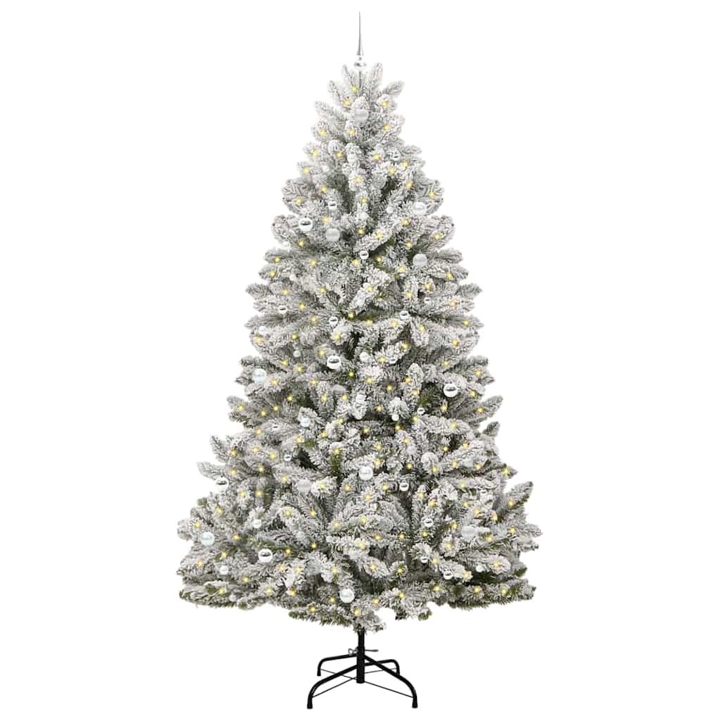 Mű karácsonyfa 300 LED-del Zöld és Fehér 270 cm PVC és fém