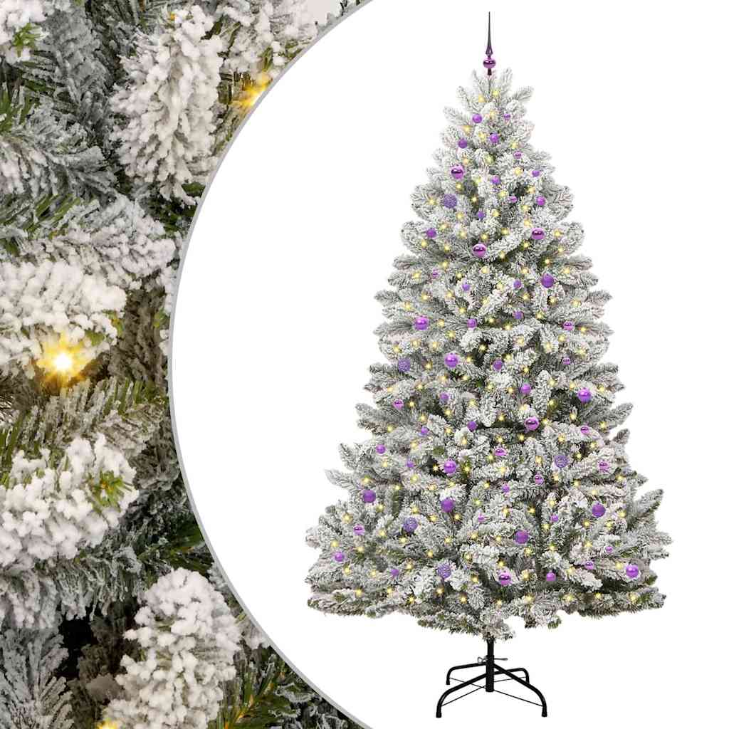 Mű karácsonyfa 300 LED-del Zöld és Fehér 270 cm PVC és fém