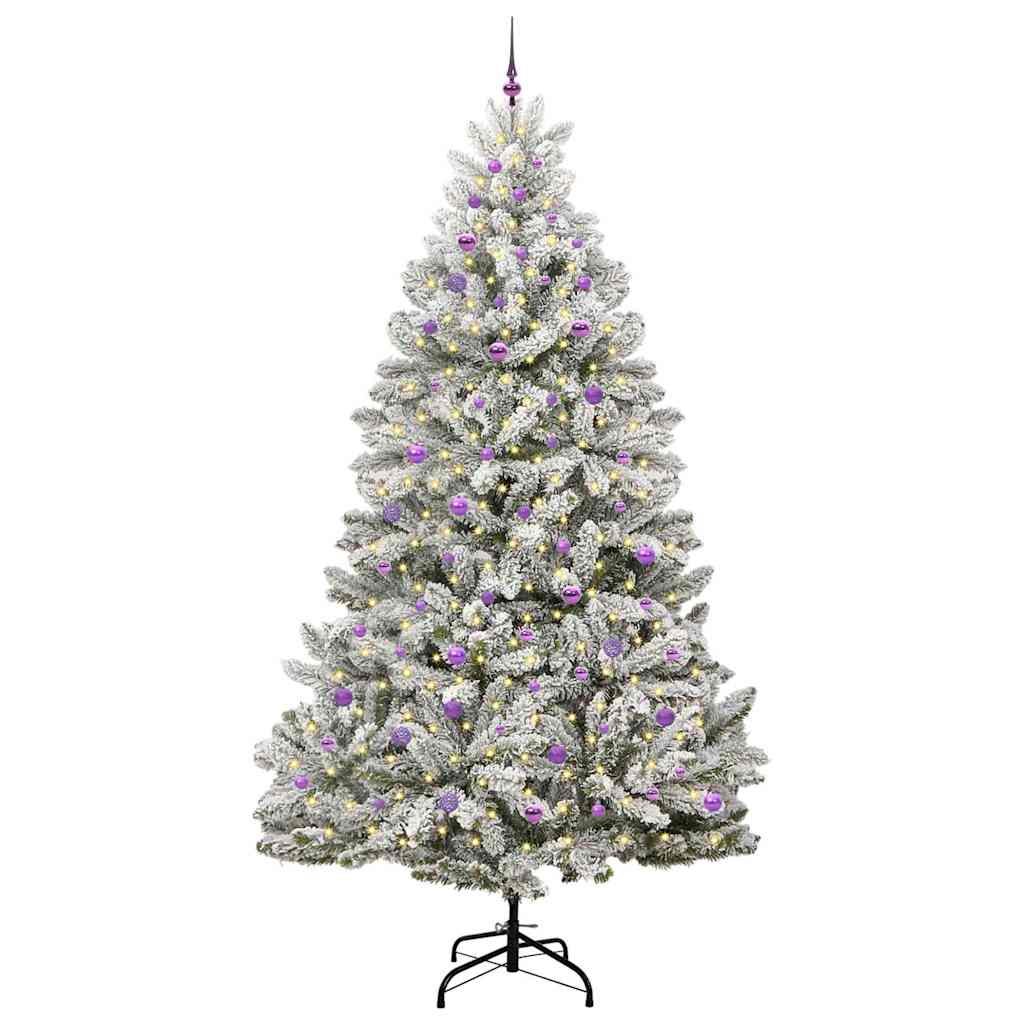 Mű karácsonyfa 300 LED-del Zöld és Fehér 270 cm PVC és fém