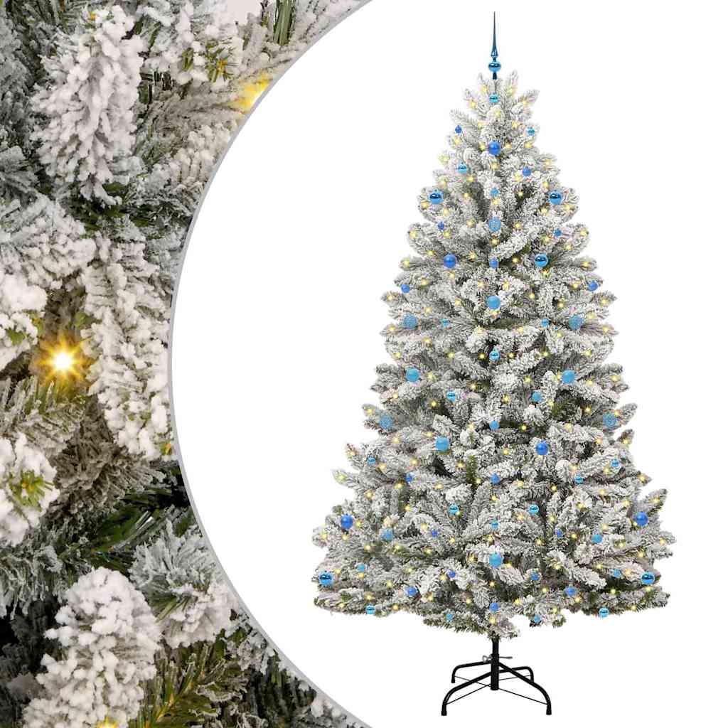 Mű karácsonyfa 300 LED-del Zöld és Fehér 270 cm PVC és fém