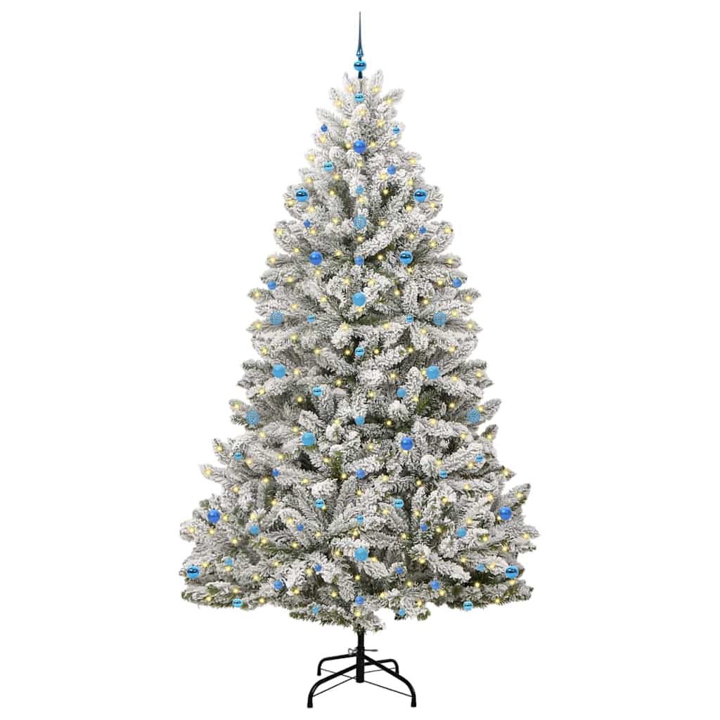 Mű karácsonyfa 300 LED-del Zöld és Fehér 270 cm PVC és fém