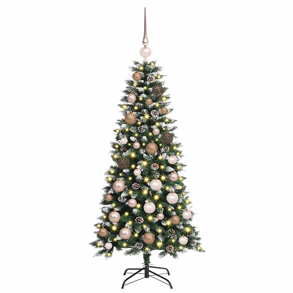 Mű karácsonyfa 150 LED-del Zöld 120 cm PVC és Műanyag és Acél