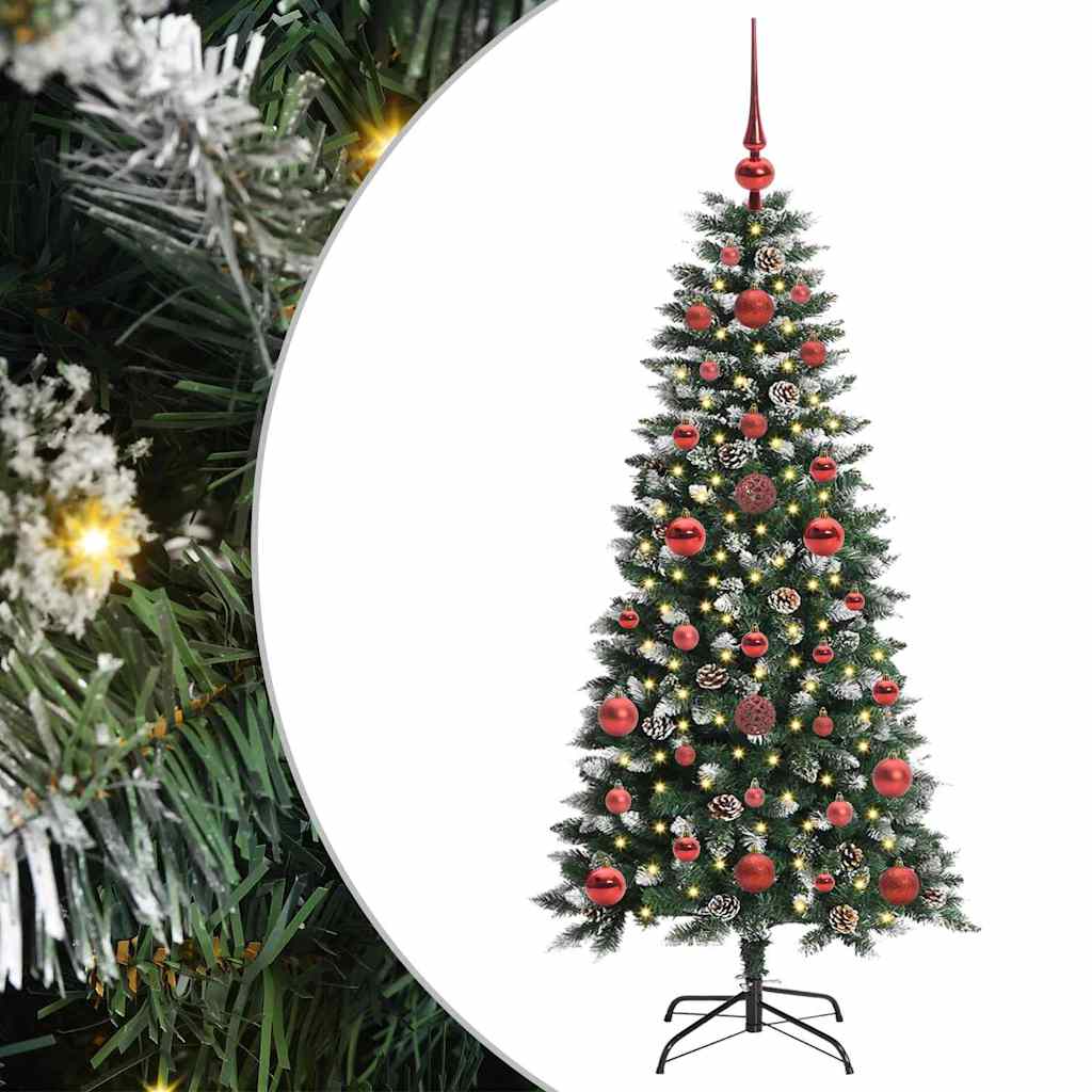 Mű karácsonyfa 150 LED-del Zöld 120 cm PVC és Műanyag és Acél