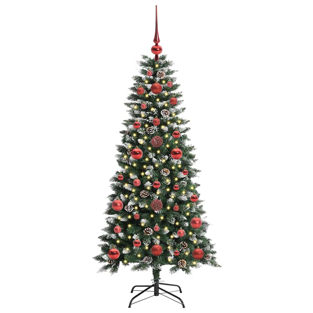Mű karácsonyfa 150 LED-del Zöld 120 cm PVC és Műanyag és Acél