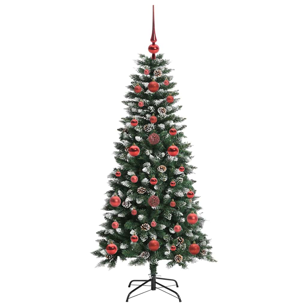 Mű karácsonyfa 150 LED-del Zöld 120 cm PVC és Műanyag és Acél