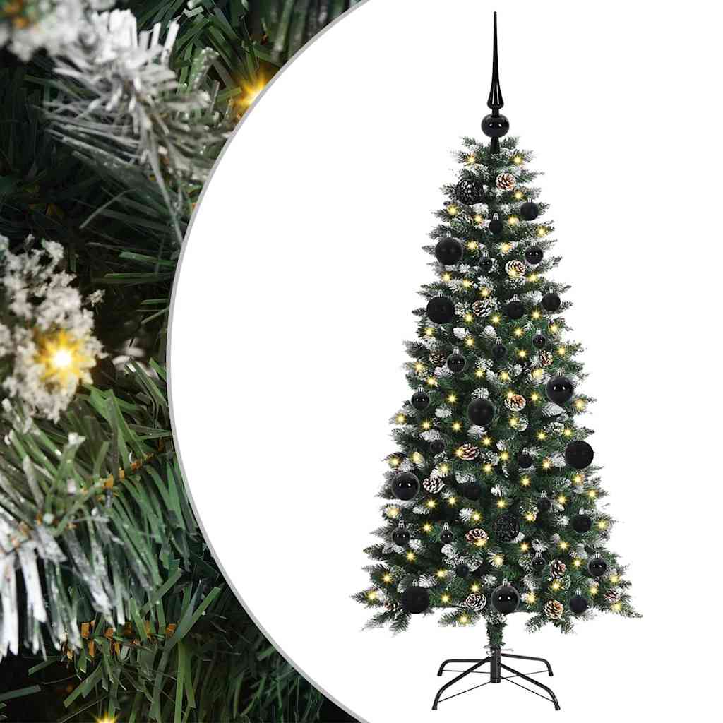 Mű karácsonyfa 150 LED-del Zöld 120 cm PVC és Műanyag és Acél