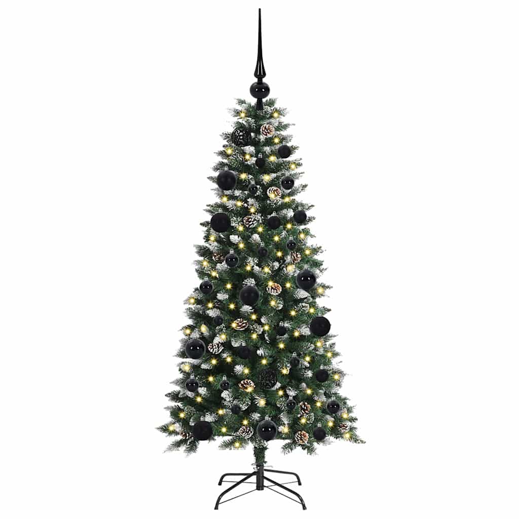 Mű karácsonyfa 150 LED-del Zöld 120 cm PVC és Műanyag és Acél