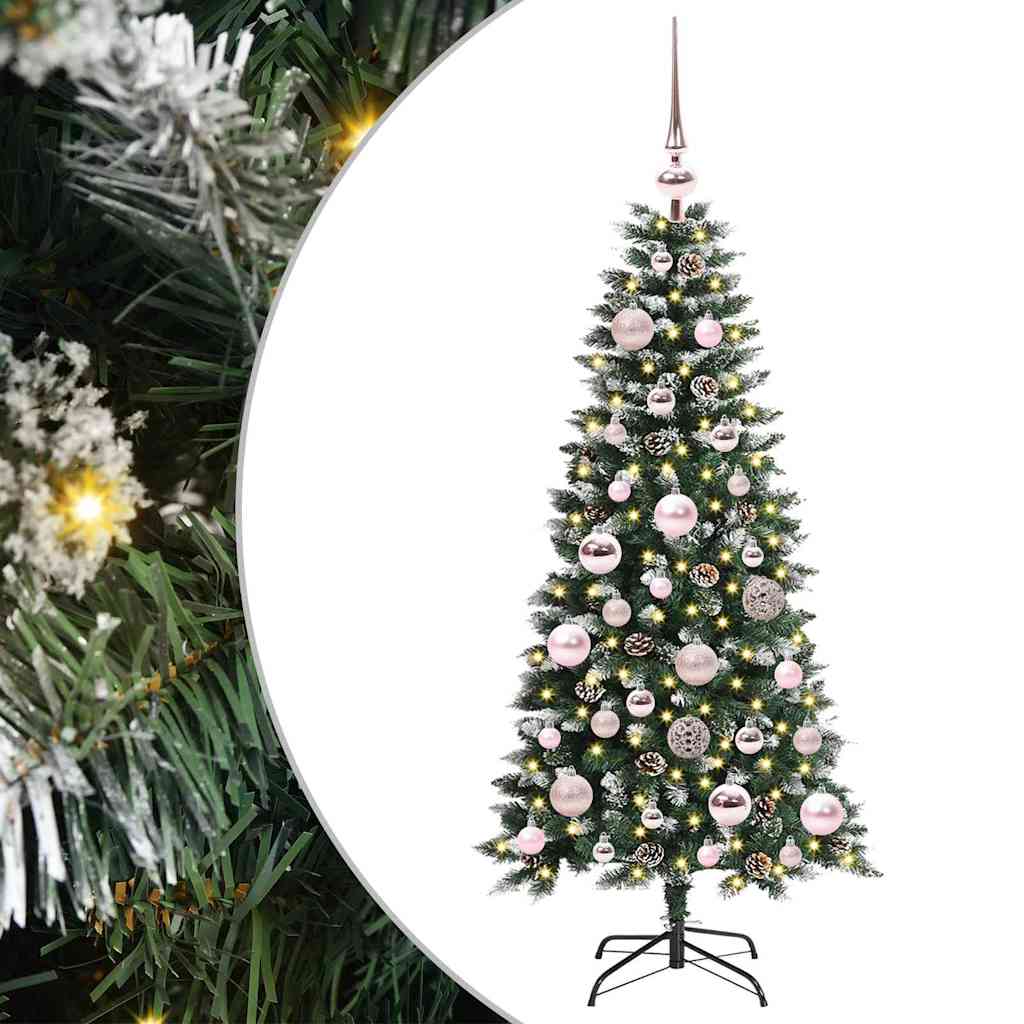 Mű karácsonyfa 150 LED-del Zöld 120 cm PVC és Műanyag és Acél