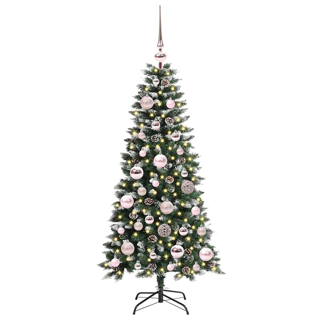 Mű karácsonyfa 150 LED-del Zöld 120 cm PVC és Műanyag és Acél
