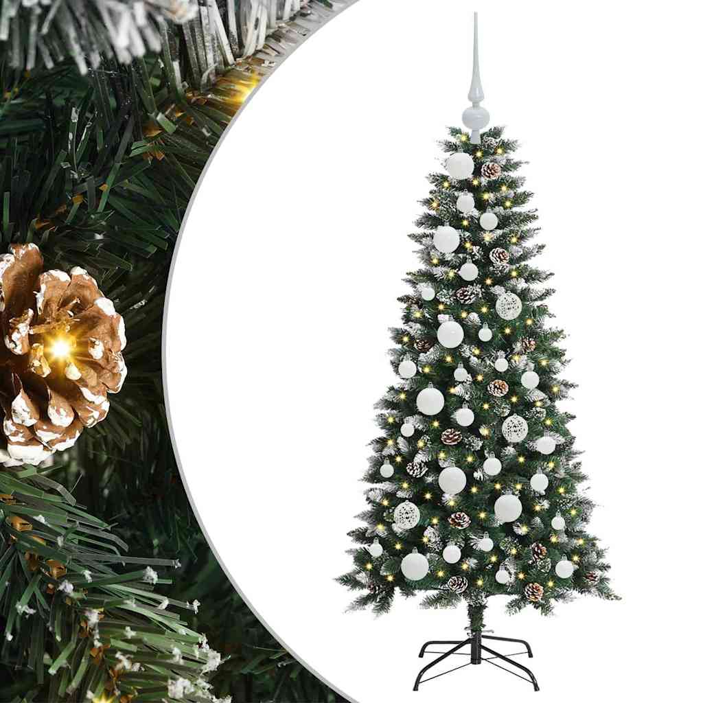 Mű karácsonyfa 150 LED-del Zöld 120 cm PVC és Műanyag és Acél