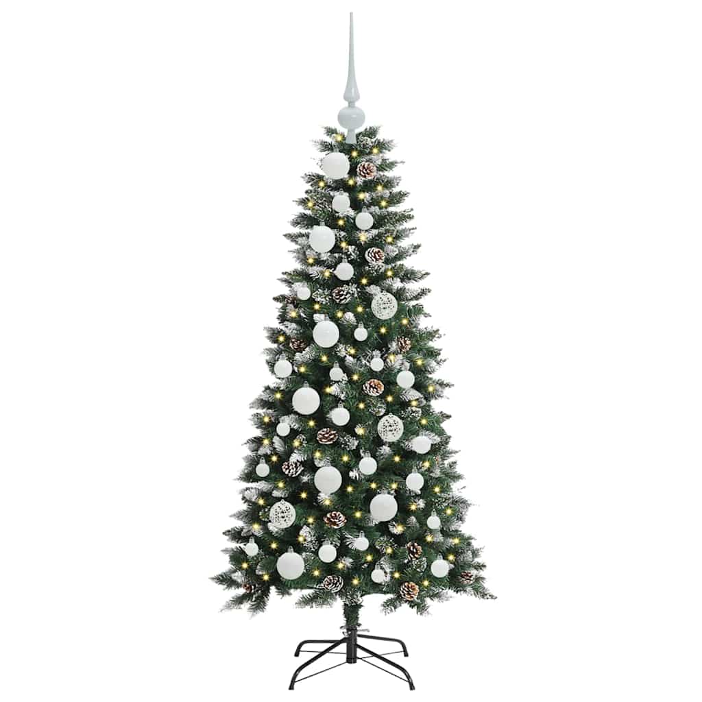 Mű karácsonyfa 150 LED-del Zöld 120 cm PVC és Műanyag és Acél