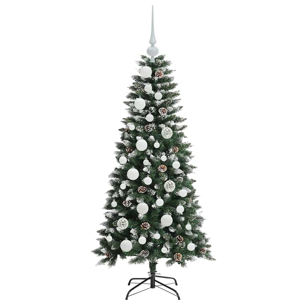 Mű karácsonyfa 150 LED-del Zöld 120 cm PVC és Műanyag és Acél