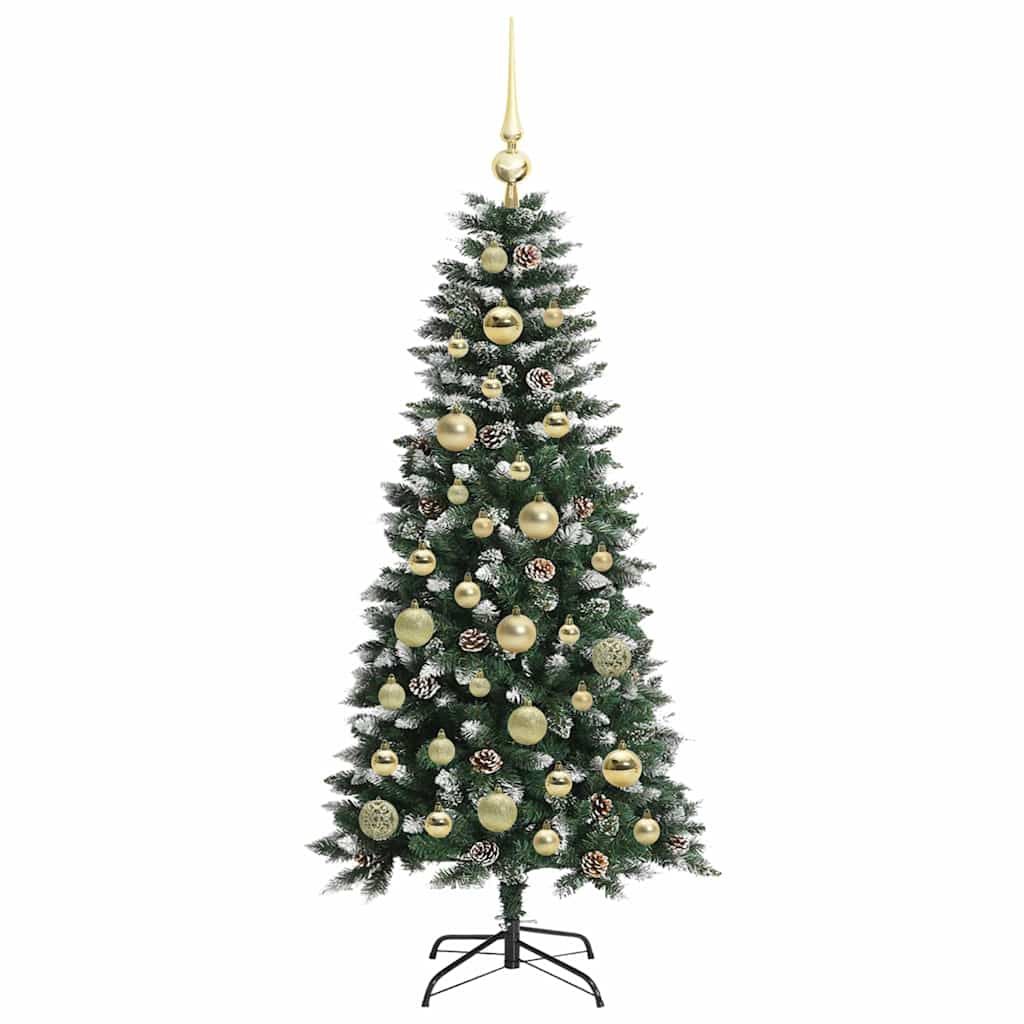 Mű karácsonyfa 150 LED-del Zöld 120 cm PVC és Műanyag és Acél