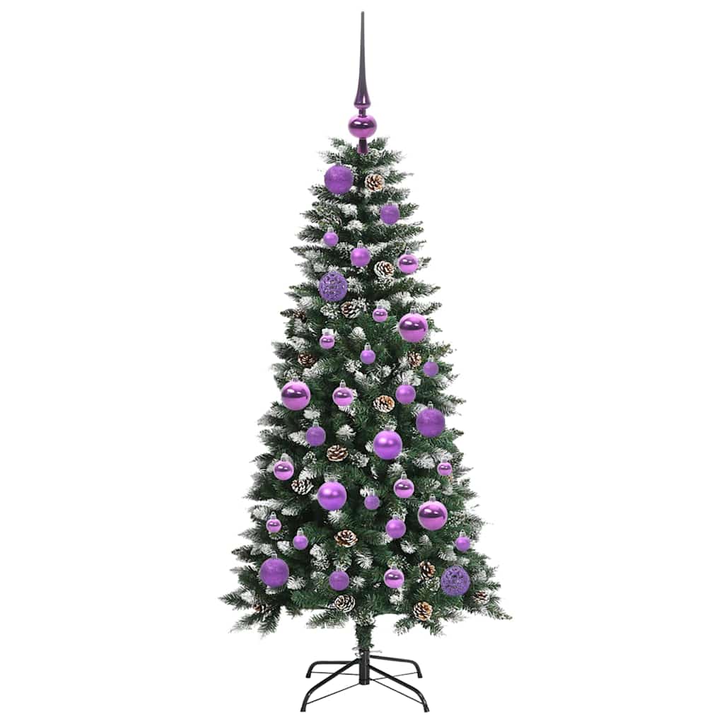 Mű karácsonyfa 150 LED-del Zöld 120 cm PVC és Műanyag és Acél