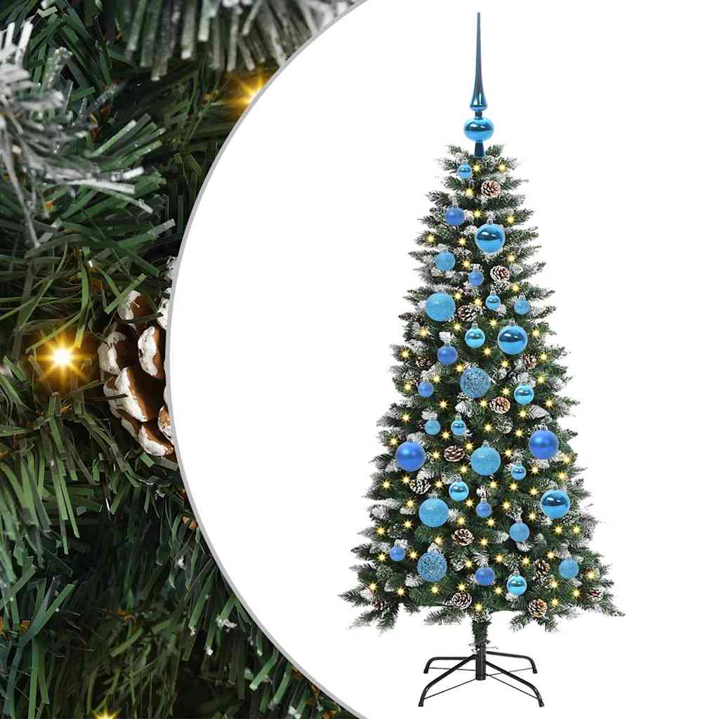 Mű karácsonyfa 150 LED-del Zöld 120 cm PVC és Műanyag és Acél