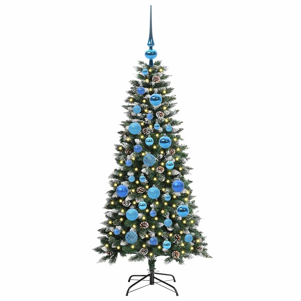 Mű karácsonyfa 150 LED-del Zöld 120 cm PVC és Műanyag és Acél