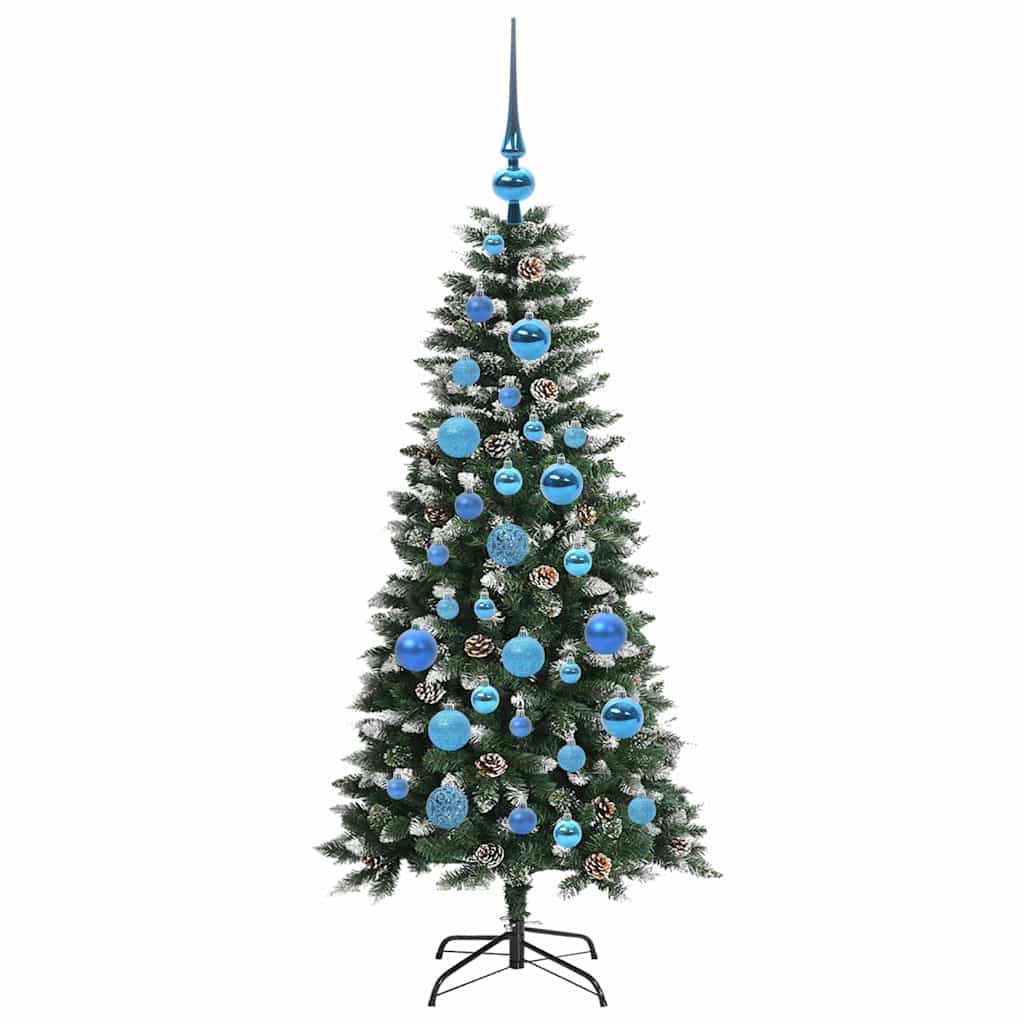 Mű karácsonyfa 150 LED-del Zöld 120 cm PVC és Műanyag és Acél