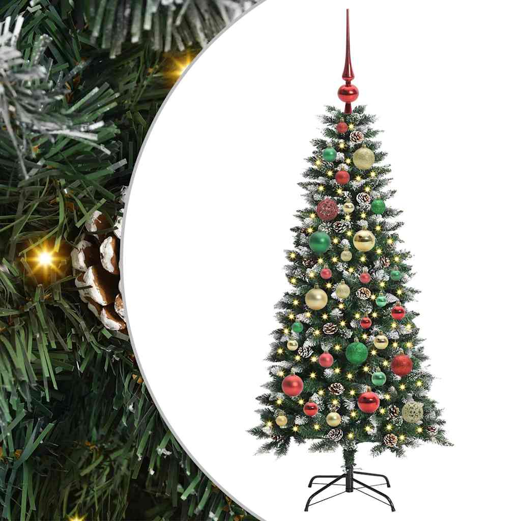 Mű karácsonyfa 150 LED-del Zöld 120 cm PVC és Műanyag és Acél