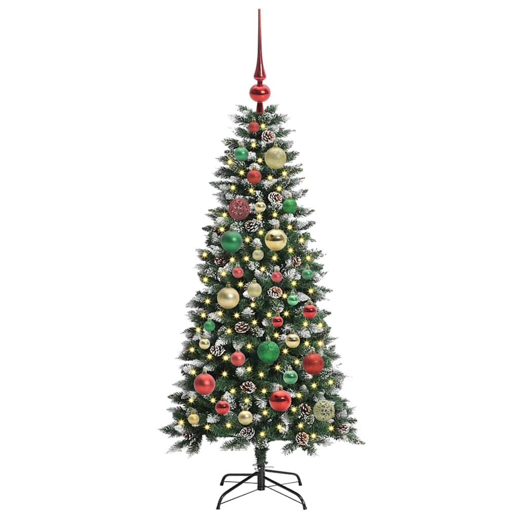 Mű karácsonyfa 150 LED-del Zöld 120 cm PVC és Műanyag és Acél